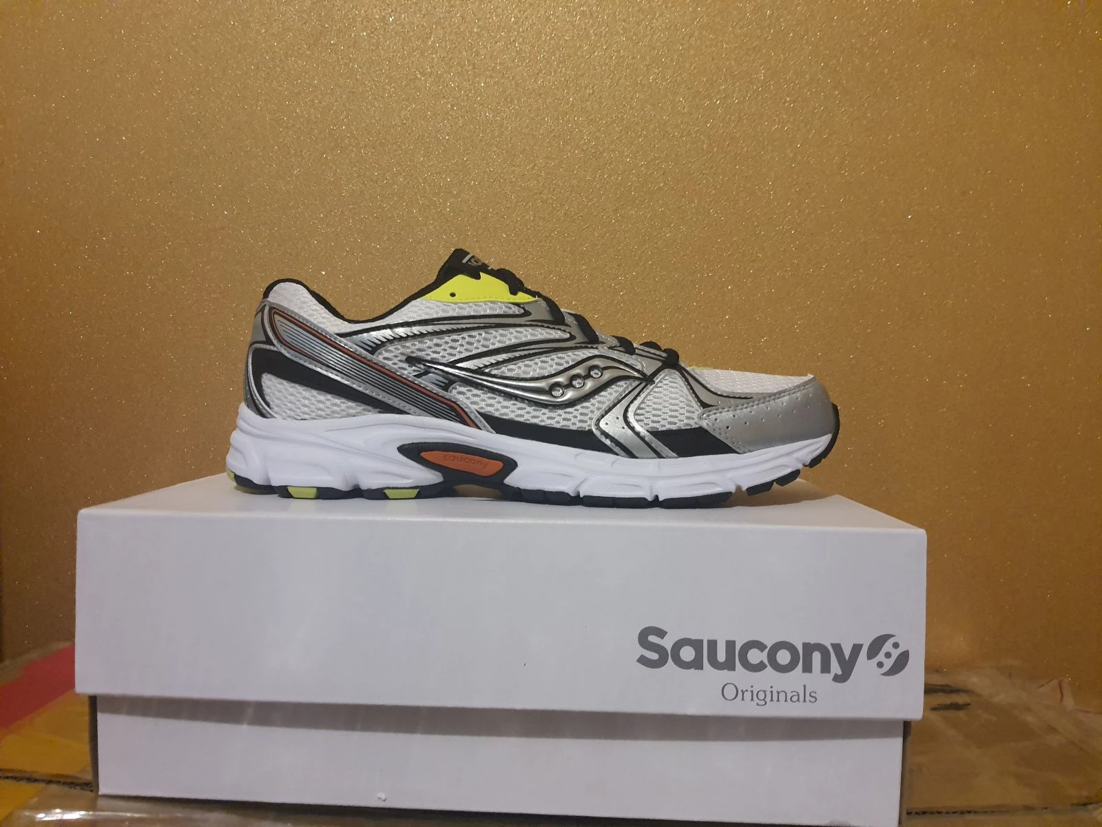 Saucony ride millenium white silver yellow orange - Tamanho 44 - estilo de vidro retro Running Y2K – photo 2